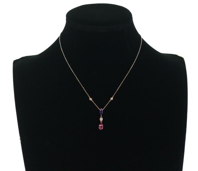Rugiada Necklace Pink Tourmaline Amethyst Diamond 18K 750 Rose Gold