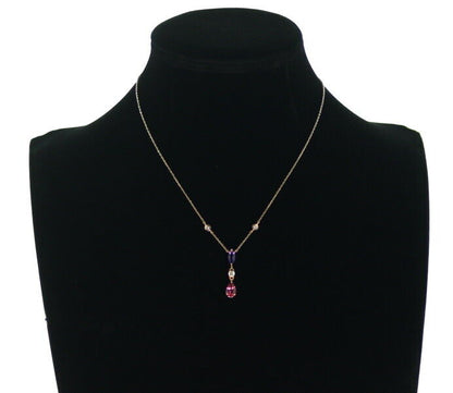 Rugiada Necklace Pink Tourmaline Amethyst Diamond 18K 750 Rose Gold