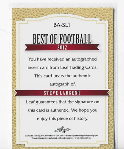 Steve Largent 2012 Leaf #Ba-Sl1 Autograph Card