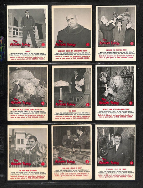 1964 The Adams Family Card Complete Set (1-66) Tv