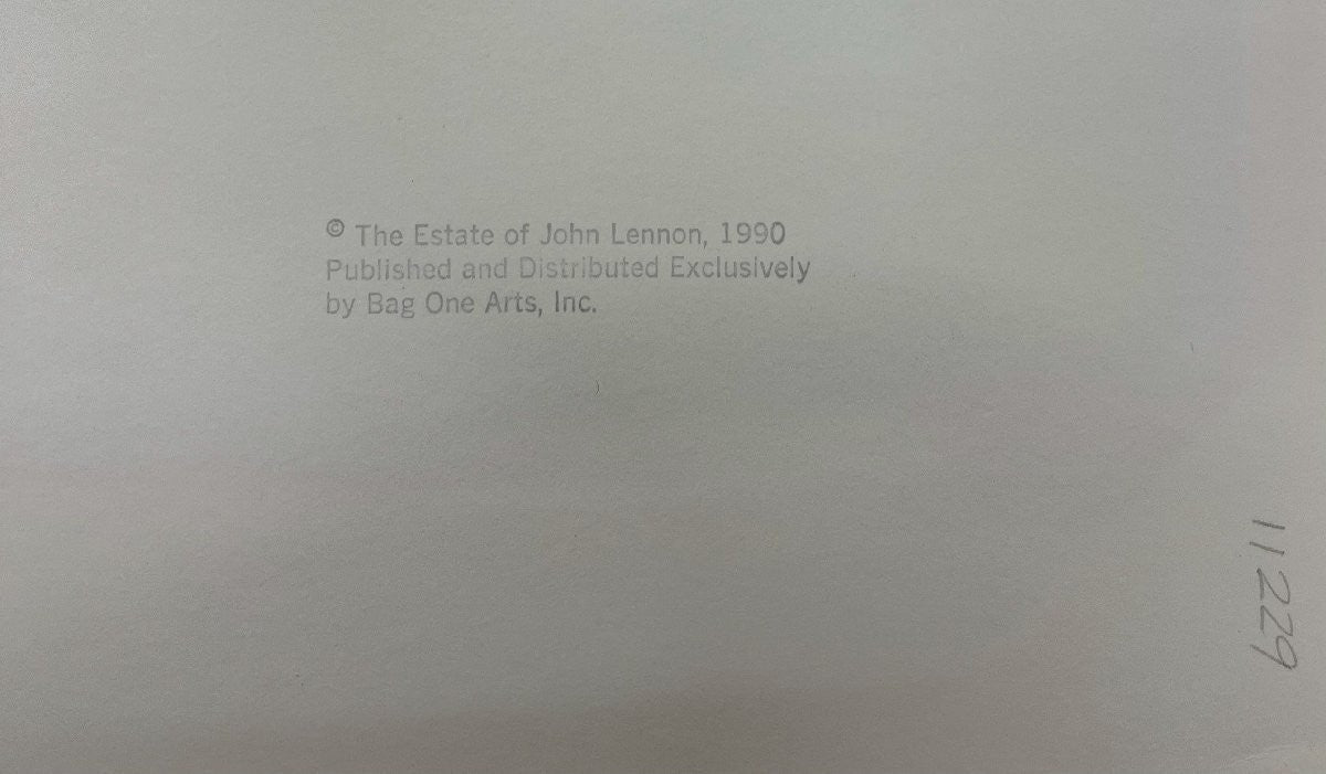 John Lennon Photographic Portrait Silkscreen 174/300 Signed By Yoko Ono W Mark