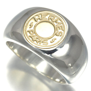 Hermes Ring Clou De Selle Us5.25-5.5 18K 750 Yellow Gold/800 Silver