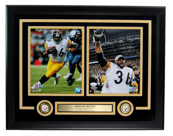 Jerome Bettis Steelers Hof Autographed 8X10 Photo Collage Framed Jsa 199970