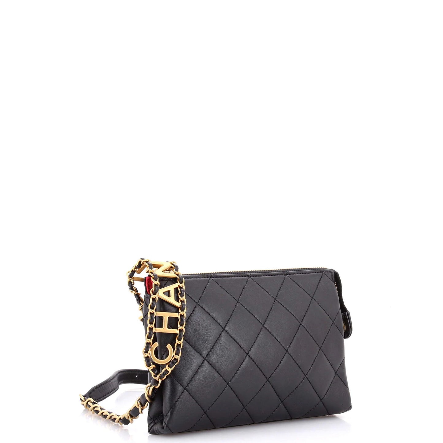 Chanel Logo Chain Strap Waist Bag Quilted Lambskin Small