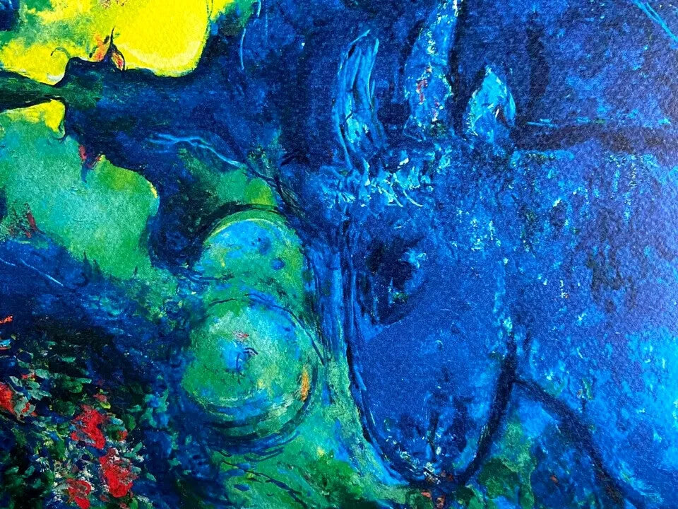 Marc Chagall Lithograph "The Blue Village" Coa Signed Numbered