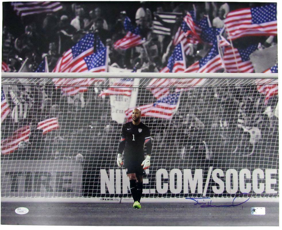 Tim Howard Autographed 16X20 Photo U.S. Men'S Soccer Team Jsa