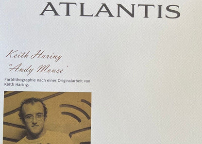 Keith Haring Lithograph 'Andy Mouse' Coa Signature Stamp