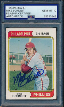 1974 Topps Mike Schmidt Phillies Card #283 Signed
