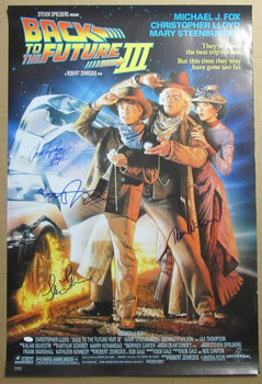Back To The Future Iii  Multi-Signed By 4 Actors 27X40 Movie Poster Jsa 947