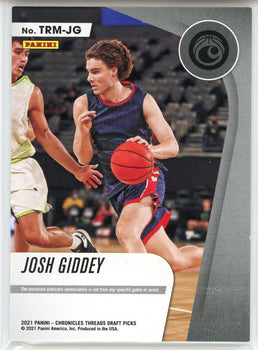 Josh Giddey 2021 Panini Chronicles Threads Draft Picks Rookie Memorabilia Patch