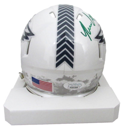 Nolan Smith Signed/Auto Salute To Service Mini Football Helmet Eagles Jsa 193469