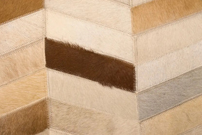 5X8 Ft Brown Cowhide Leather Rug Contemporary