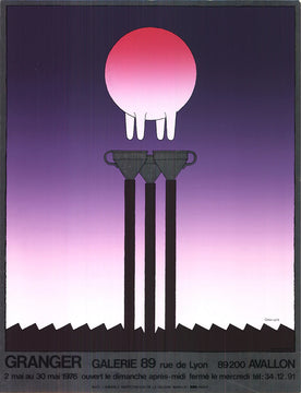 Michel Granger Galerie 89 " Serigraph Surrealism Purple
