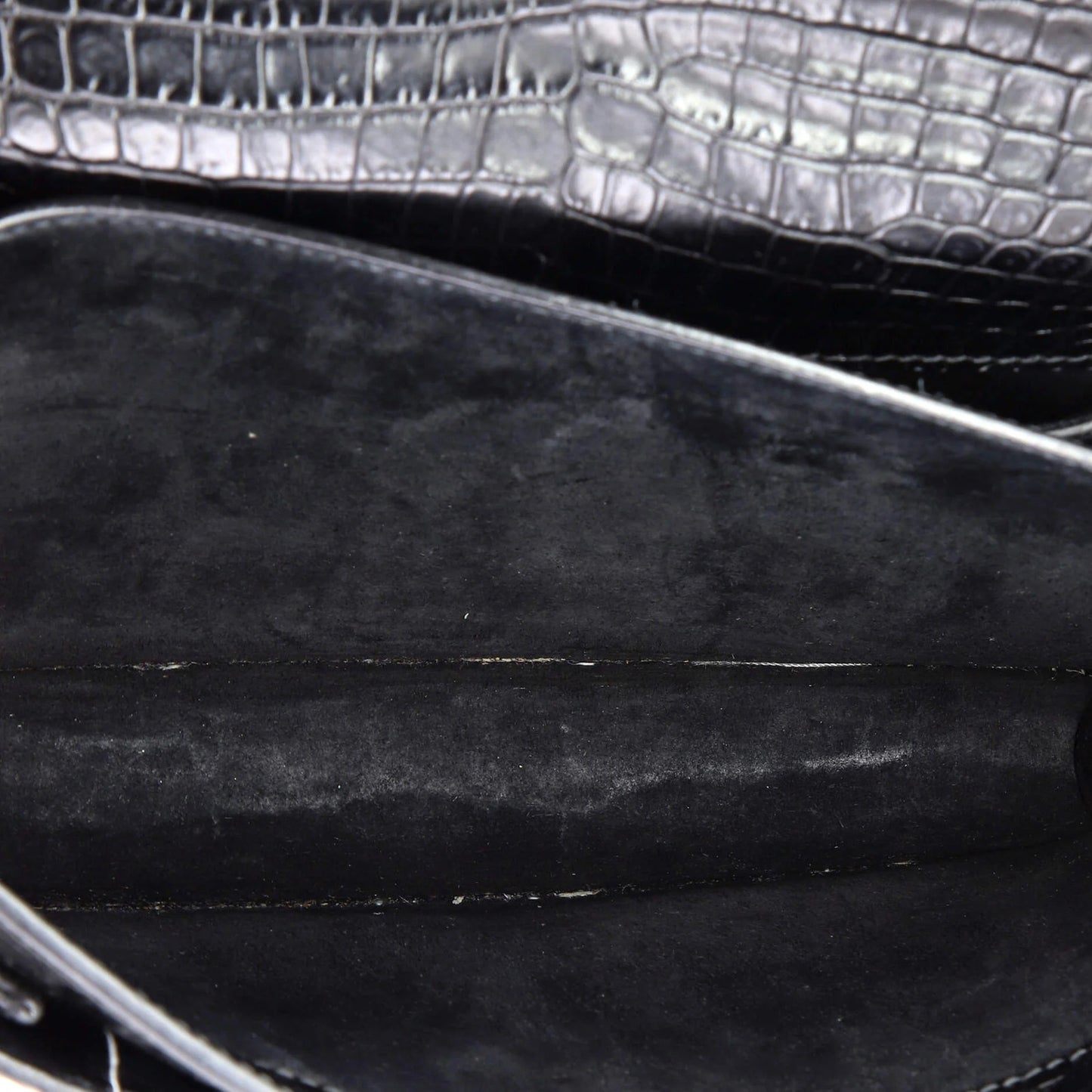 Medium Saint Laurent Sunset Crossbody Bag Crocodile Embossed Leather