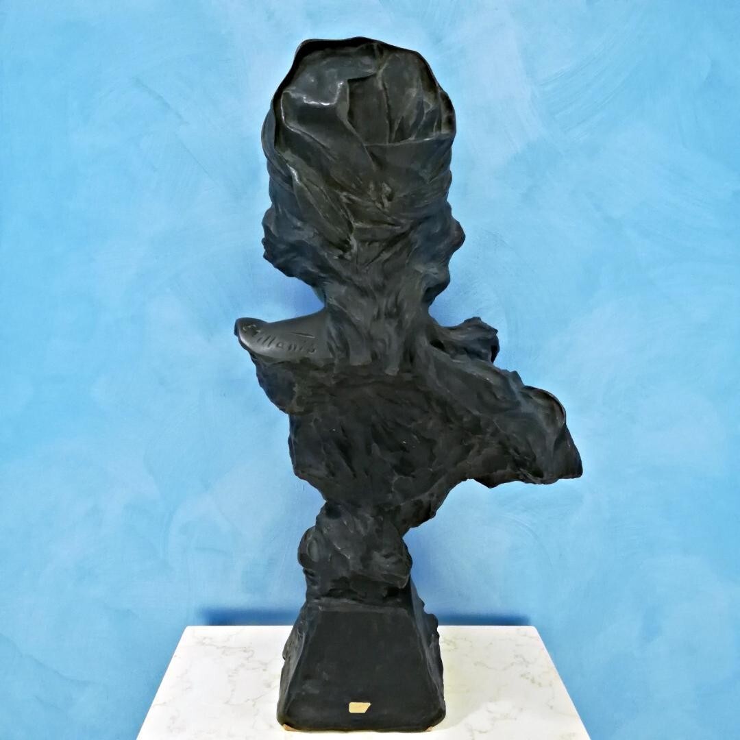 Emmanuel Villanis Mignon 1896 Salon Art Nouveau Bronze Bust Woman French Artist