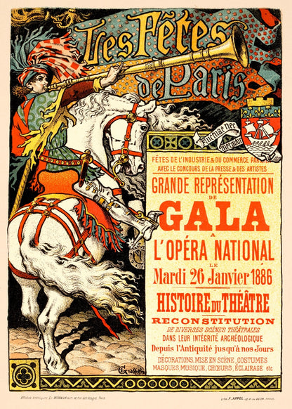 Les Fetes De Paris Eugene Grasset  For Les Affiches Illustrees 1896 Stone Litho