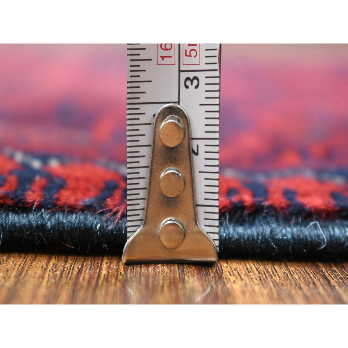 3'5"X5' Red Hand Knotted, Afghan Khamyab, Geometric Design Pure Wool Rug