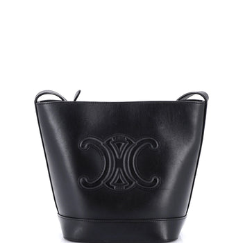 Celine Cuir Triomphe Bucket Bag Leather Small