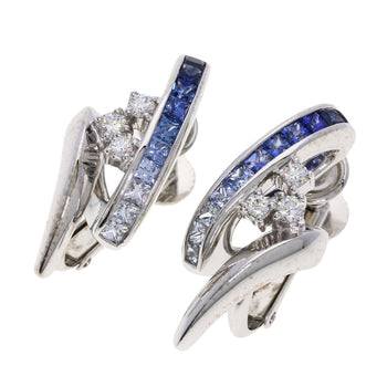Jeunet   Earring Sapphire Diamond K18 White Gold