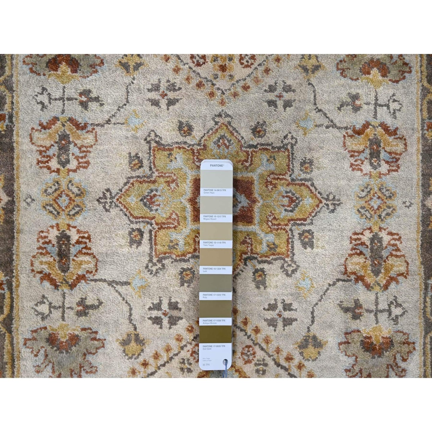 2'8"X12' Timberwolf Gray Karjihooz Design Hand Knotted Wool Runner Rug