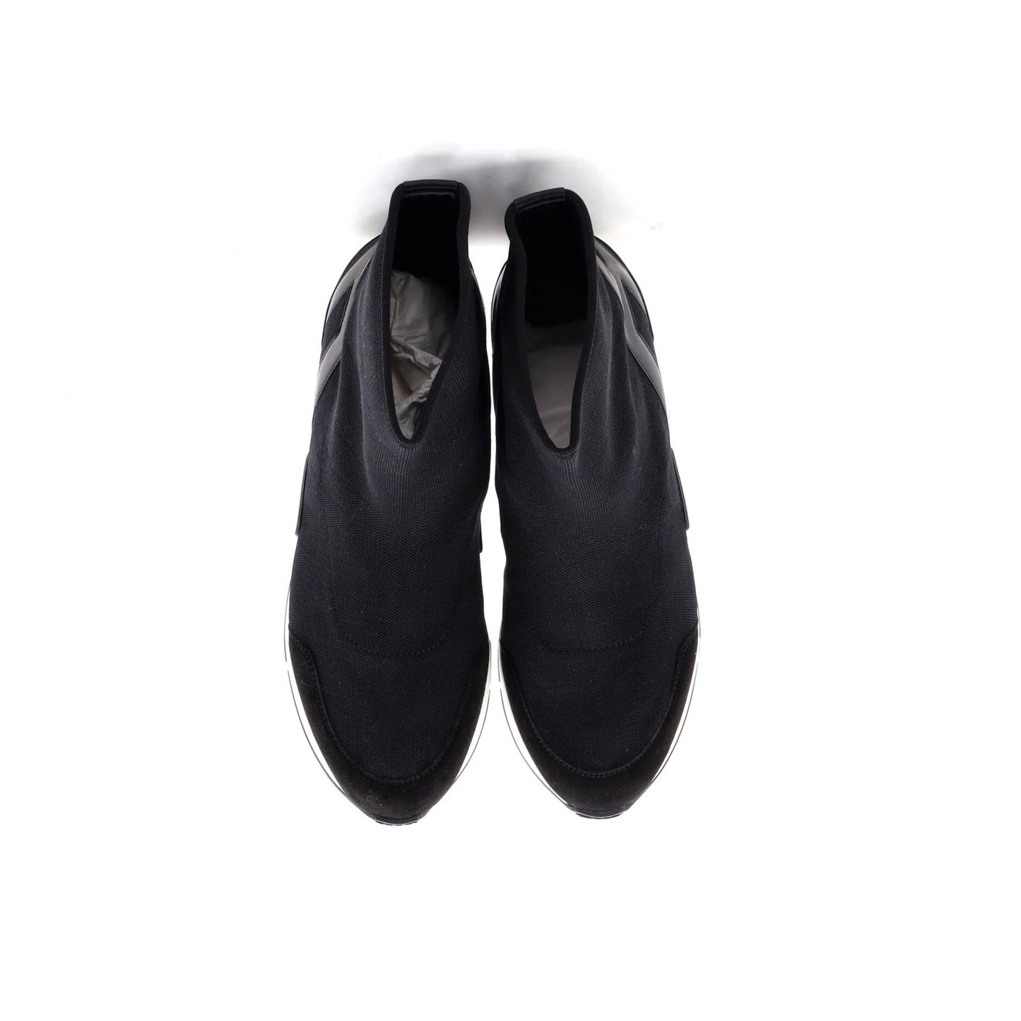 Hermes Men'S Sock High-Top Sneakers Knit Fabric With Leather