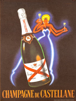 Champagne Castellane Poster 1980 Robert Falcucci 16X24 In. Offset, A