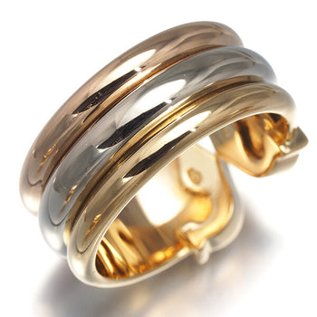 Cartier Ring 2C Double C C2 3Color Lm Eu51 18K 750 Yellow White Rose Gold