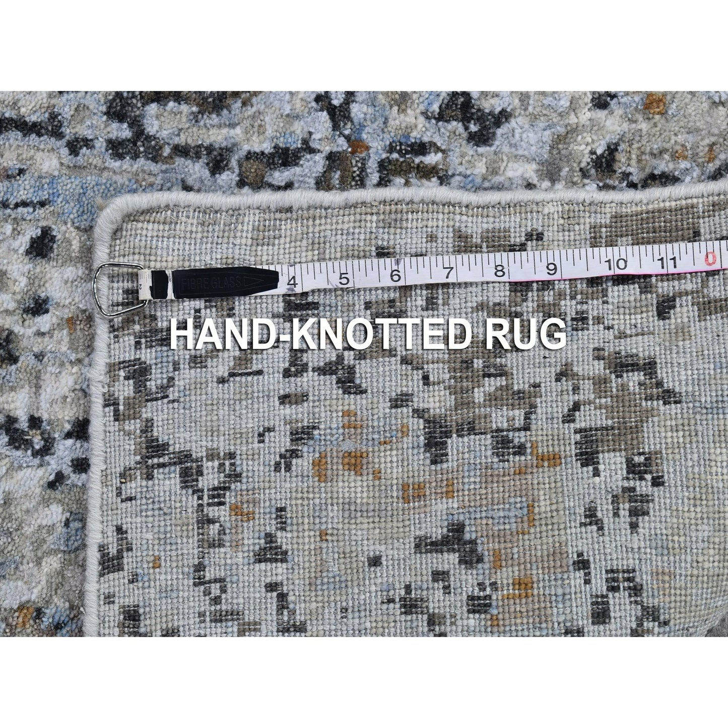 2'5"X10'2" Abstract Design Wool Denser Weave Hand Made Runner Rug