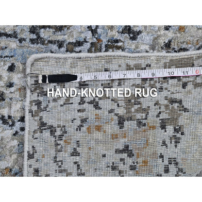 2'5"X10'2" Abstract Design Wool Denser Weave Hand Made Runner Rug