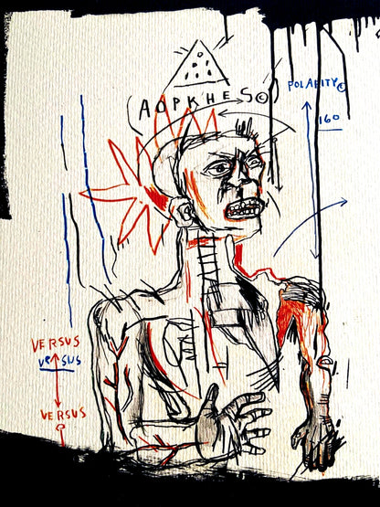 Jean-Michel Basquiat Lithograph Coa Signed Stamp