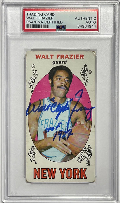 1969-70 Walt Clyde Frazier "Hof 1987" Signed Topps Rookie Card #98 (Psa)