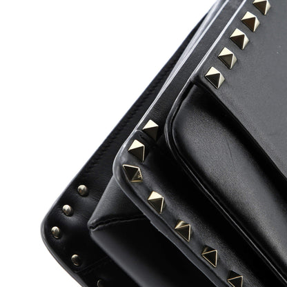 Valentino Garavani Rockstud Flip Lock Flap Top Handle Bag Leather Small