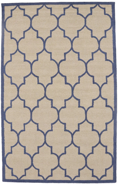 Cream Modern Contemporary Trellis Foyer 5X8