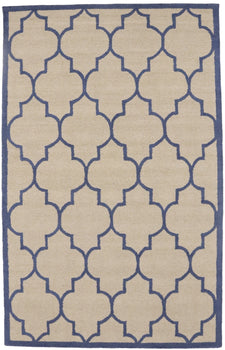 Cream Modern Contemporary Trellis Foyer 5X8