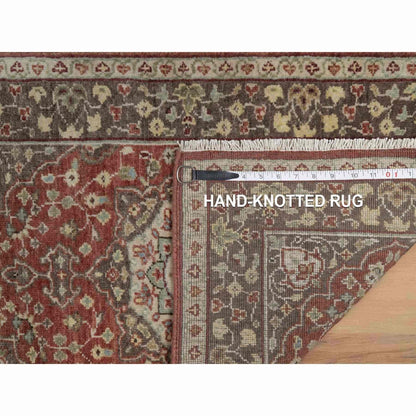 2'x3'1" Red Antiqued Tebraz Hand Knotted New Zealand Wool Mat Small Rug