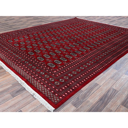9'X11'9" Ruby Red Princess Bokara Hand Knotted Soft Wool Rug