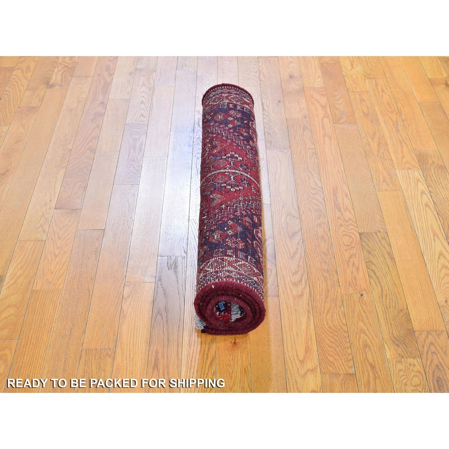 3'5"X5'4" New Farsian Sheeraz Geometric Design Pure Wool Hand Knotted Rug