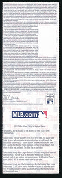 2010 Nlds Game 1 Phillies Vs. Reds Full Ticket