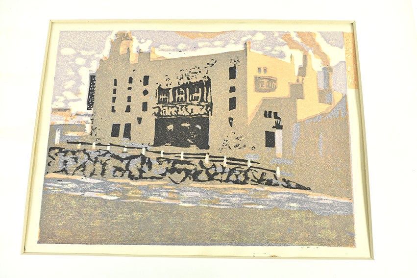 Koshiro Onchi Japanese Woodblock Print Togeki Theatre One Hundred Views Tokyo