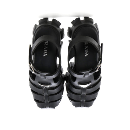 Prada Men'S Monolith Cage Platform Sandals Rubber