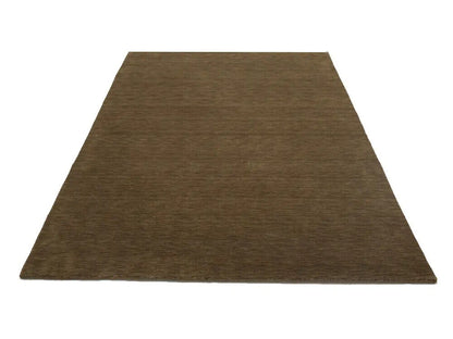 Brown Solid Hand-Loomed 6X9 Gabbeh Wool Rug