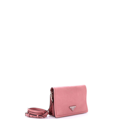 Prada Full Flap Shoulder Bag Glace Calf Small