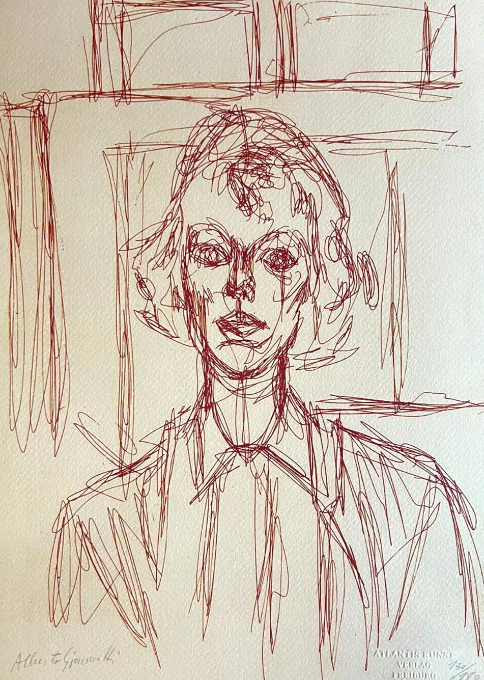 Alberto Giacometti Lithograph Coa Signed Hand Numbered In Pencil