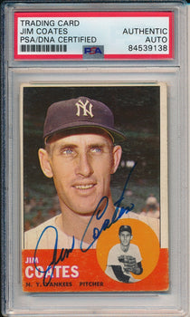 Jim Coates Yankees Signed/Autographed 1963 Topps