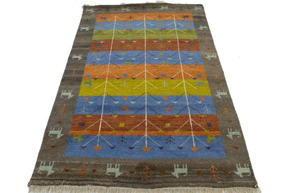 Modern Multicolored Pictorial Tribal Gabbeh Rug
