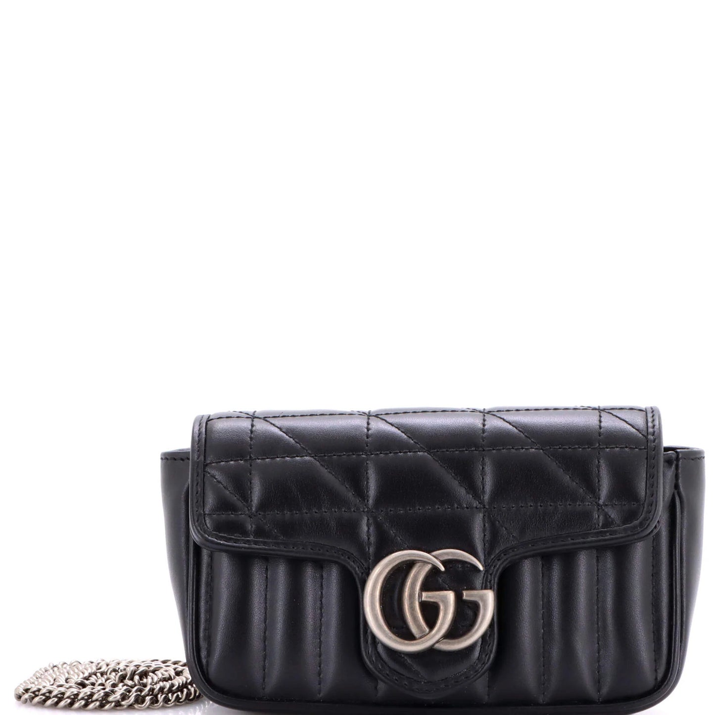Gucci Gg Marmont Flap Bag Mixed Matelasse Leather Super Mini