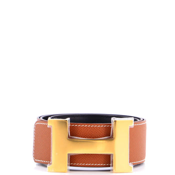 Wide Hermes Constance Reversible Belt Leather
