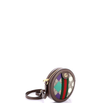 Gucci Ophidia Round Shoulder Bag Printed Gg Coated Canvas Mini