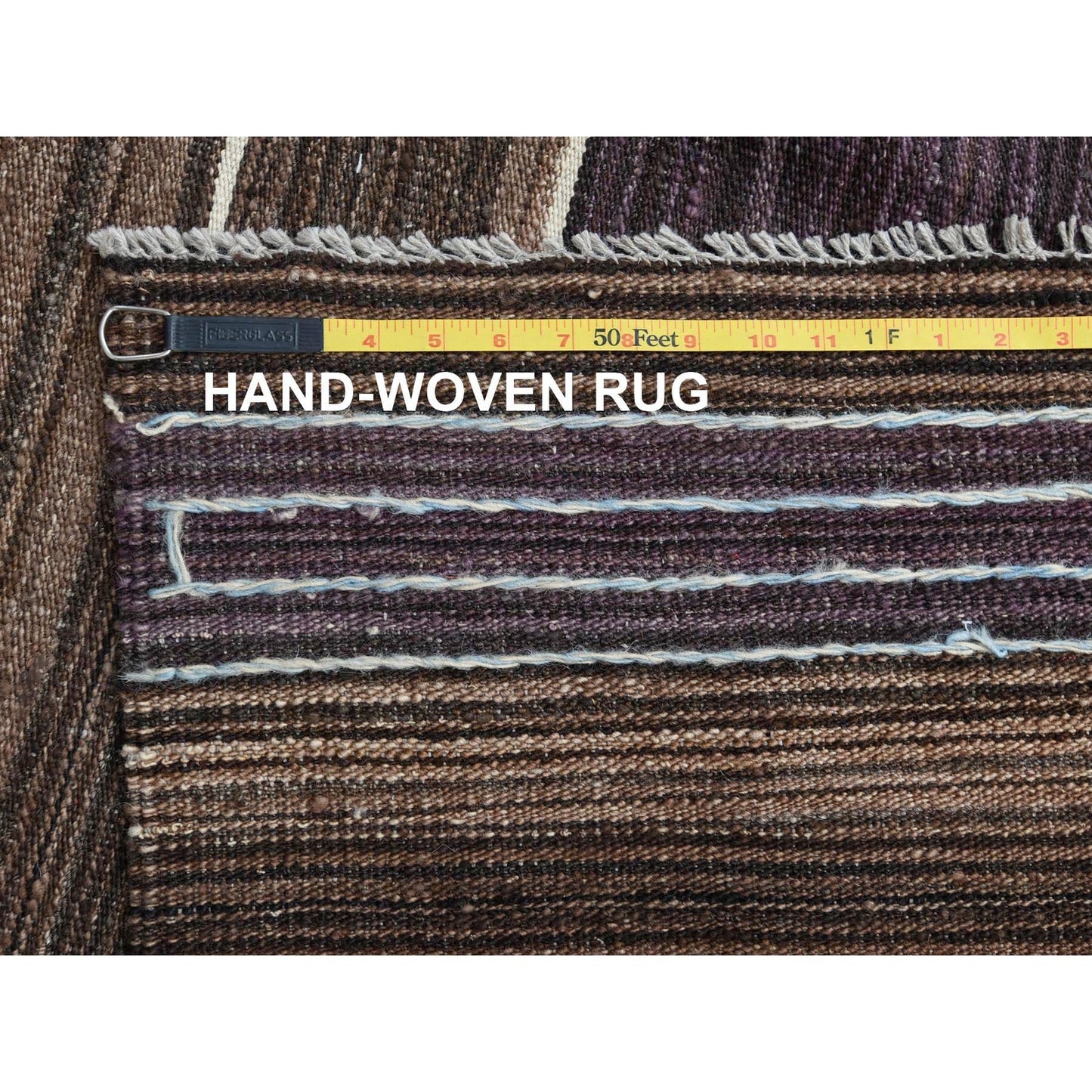 10'5"X14' Wool Flat Weave Brown Mountain Design Kilim Hand Woven Rug