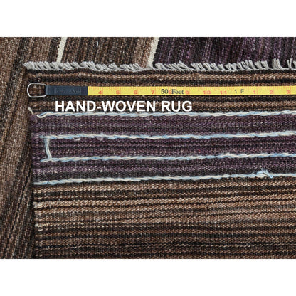 10'5"X14' Wool Flat Weave Brown Mountain Design Kilim Hand Woven Rug